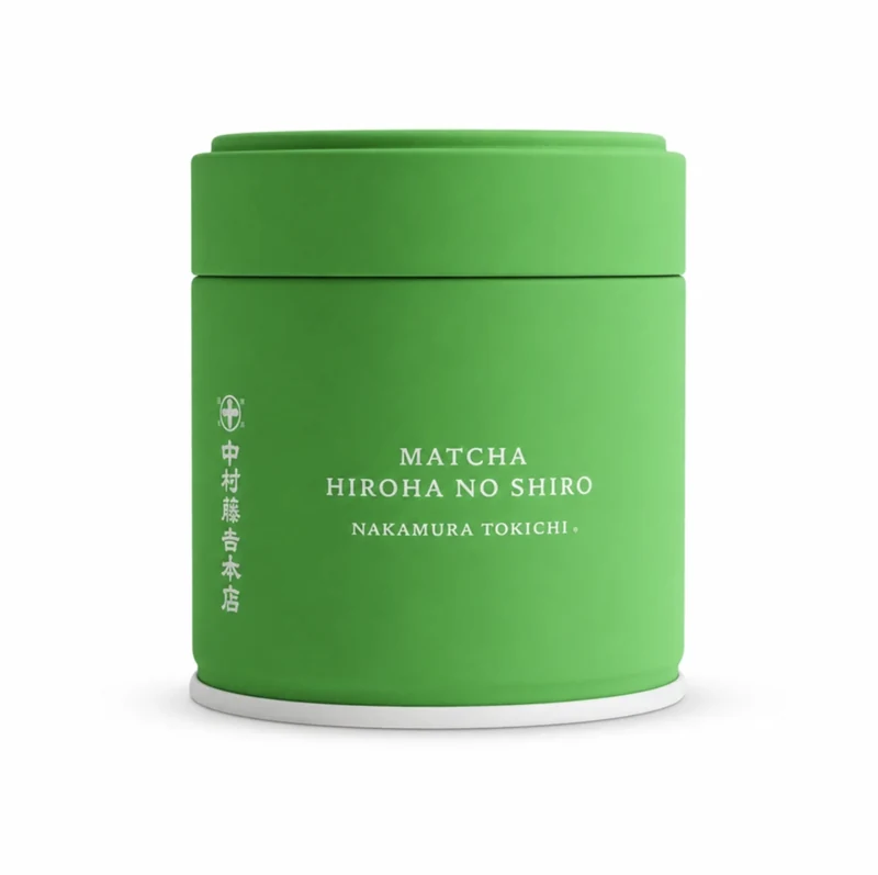 Hiroha no Shiro matcha tin by Nakamura Tokichi
