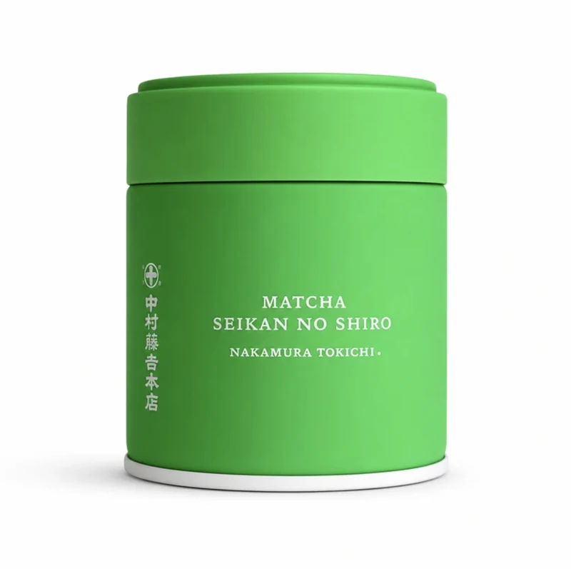 Seikan no Shiro matcha tin by Nakamura Tokichi